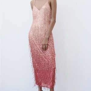 Zara sequin slip dress